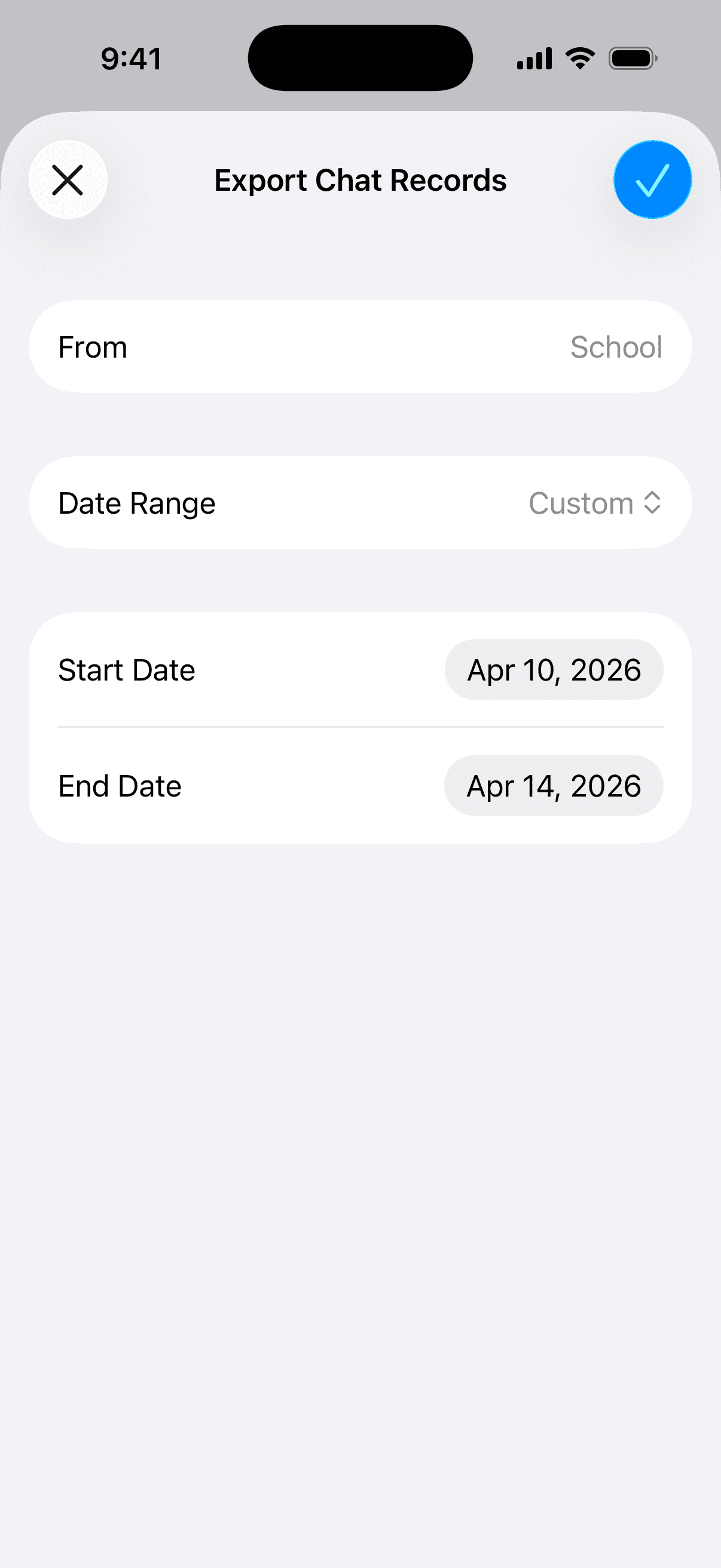 Certified export screenshot